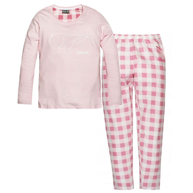 Ushuaia Pink Plaid, Rózsaszín jegesmedve női pizsama S-XXL