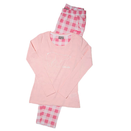 Ushuaia Pink Plaid, Rózsaszín jegesmedve női pizsama S-XXL