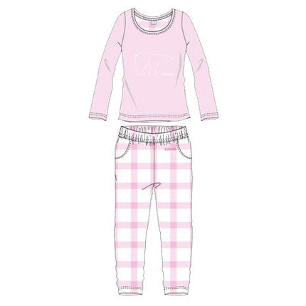 Ushuaia Pink Plaid, Rózsaszín jegesmedve női pizsama S-XXL