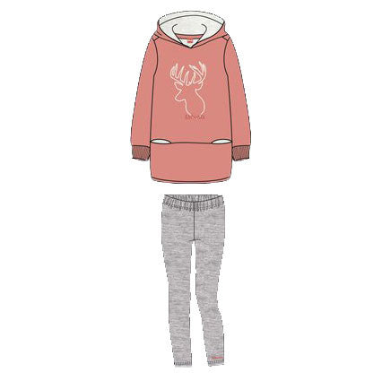 Ushuaia Peach, női otthoni szett S-XXL