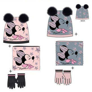 Disney Minnie gyerek sapka + snood + kesztyű szett