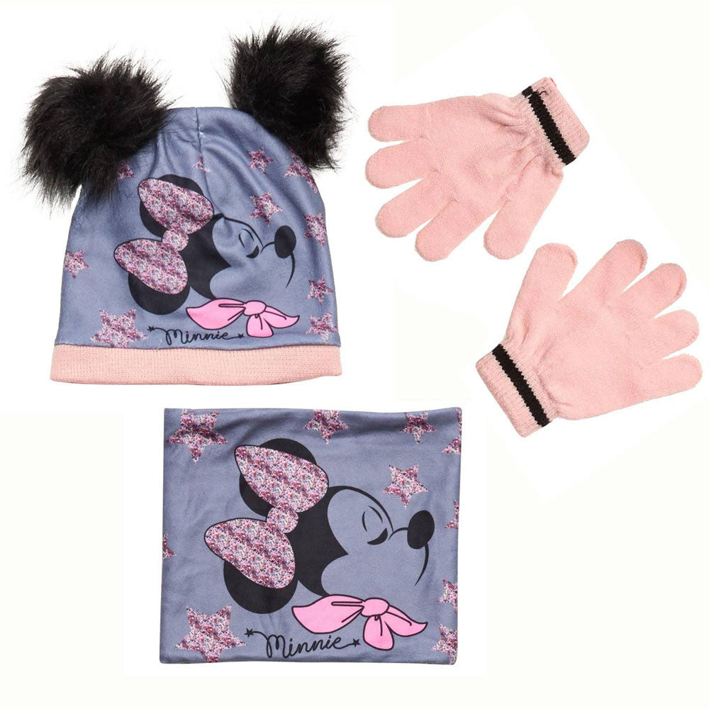 Disney Minnie gyerek sapka + snood + kesztyű szett