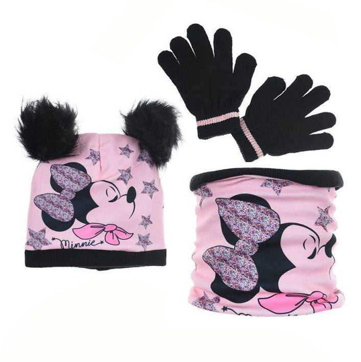 Disney Minnie gyerek sapka + snood + kesztyű szett