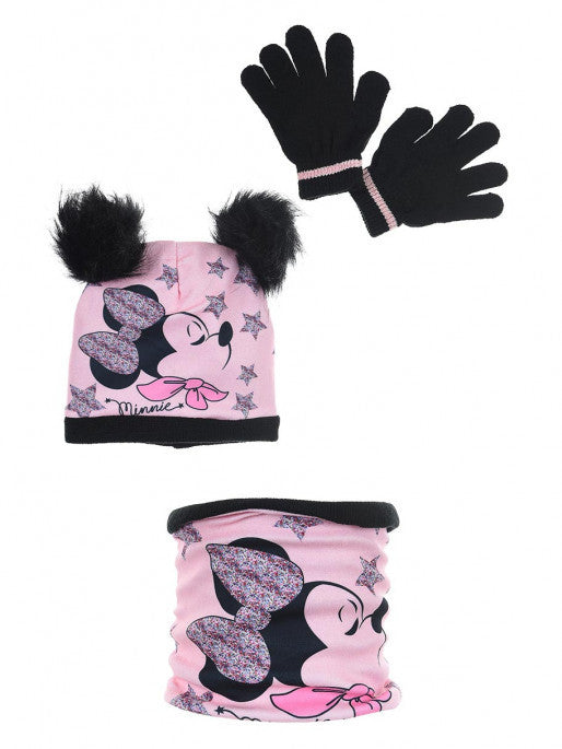 Disney Minnie gyerek sapka + snood + kesztyű szett