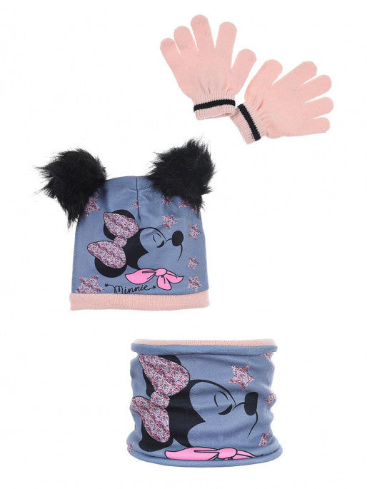 Disney Minnie gyerek sapka + snood + kesztyű szett