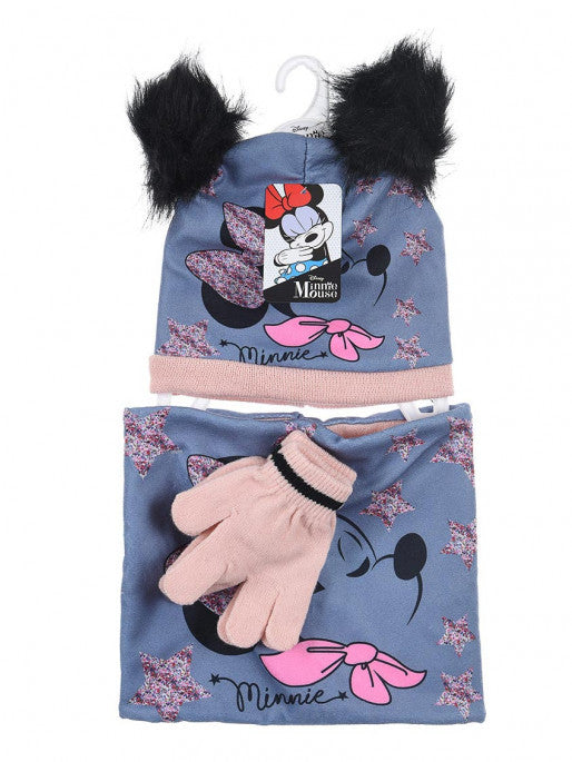Disney Minnie gyerek sapka + snood + kesztyű szett