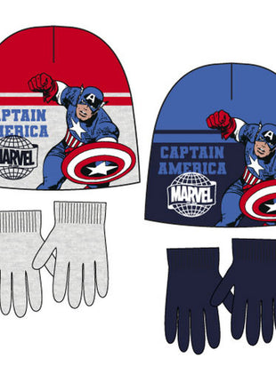 Bosszúállók Captain America gyerek sapka + kesztyű szett 52-54 cm