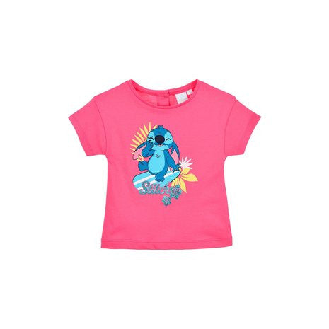 Disney Lilo és Stitch, A csillagkutya Surf Pink baba póló, felső 6-24 hó