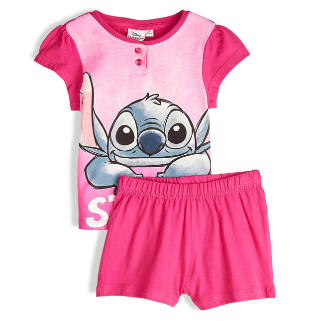 Disney Lilo és Stitch, A csillagkutya Pink Nap gyerek rövid pizsama 3 - 8 év / 98 - 128 cm Díszdobozban