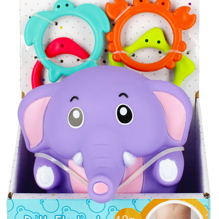 Elefánt Purple baba fürdőjáték gyűrűkkel