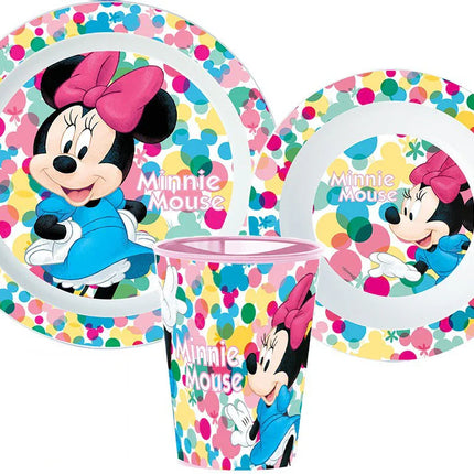 Disney Minnie Feel Good étkészlet, micro műanyag szett, pohárral 260 ml