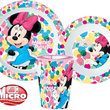 Disney Minnie Feel Good étkészlet, micro műanyag szett, pohárral 260 ml