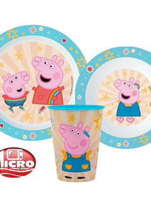 Peppa malac Kindness étkészlet, micro műanyag szett, pohárral 260 ml