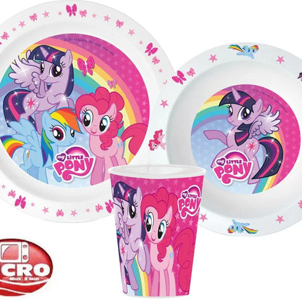 Én kicsi pónim Pink étkészlet, micro műanyag szett, pohárral 260 ml