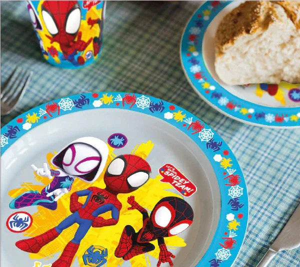 Pókember Spidey étkészlet, micro műanyag szett, pohárral 260 ml