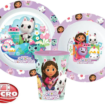 Gabi babaháza Wonderland étkészlet, micro műanyag szett, pohárral 260 ml