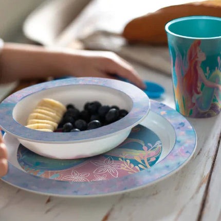 Disney Hercegnők Ariel étkészlet, micro műanyag szett, pohárral 260 ml