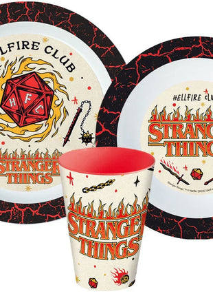 Stranger Things étkészlet, micro műanyag szett, pohárral 260 ml