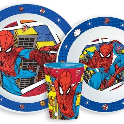 Pókember Grid étkészlet, micro műanyag szett, pohárral 260 ml