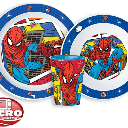 Pókember Grid étkészlet, micro műanyag szett, pohárral 260 ml