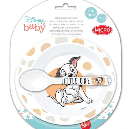 Disney 101 Kiskutya baba micro mélytányér + kanál szett