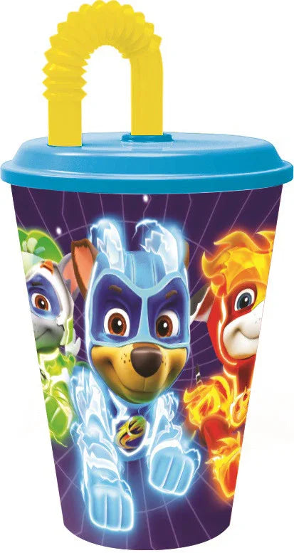 Mancs Őrjárat Mighty Pups szívószálas pohár, műanyag 430 ml