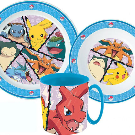 Pokémon étkészlet, micro műanyag szett bögrével 350 ml