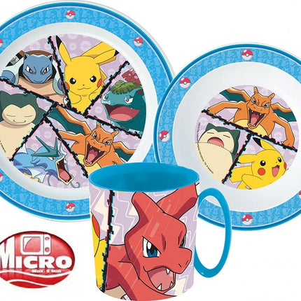 Pokémon étkészlet, micro műanyag szett bögrével 350 ml