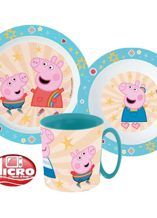 Peppa malac Kindness étkészlet, micro műanyag szett bögrével 350 ml