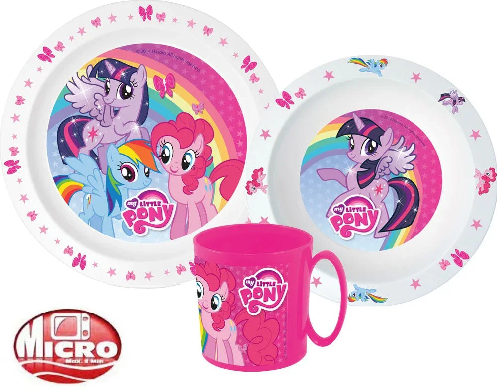 Én kicsi pónim Pink étkészlet, micro műanyag szett bögrével 350 ml