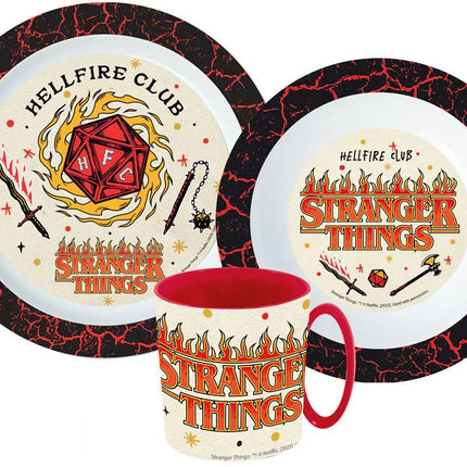 Stranger Things étkészlet, micro műanyag szett bögrével 350 ml