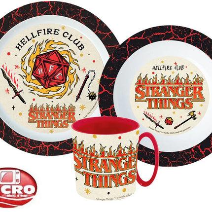 Stranger Things étkészlet, micro műanyag szett bögrével 350 ml