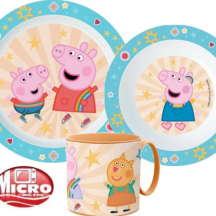 Peppa malac Kindness étkészlet, micro műanyag szett bögrével 265 ml