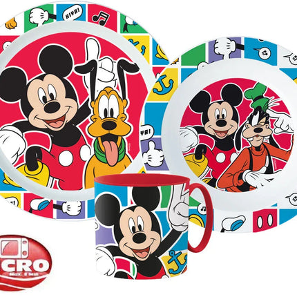 Disney Mickey Better Together étkészlet, micro műanyag szett bögrével 265 ml