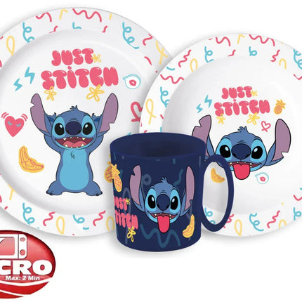 Disney Lilo és Stitch Palms étkészlet, micro műanyag szett bögrével 265 ml