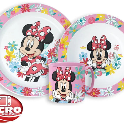 Disney Minnie Spring étkészlet, micro műanyag szett bögrével 265 ml