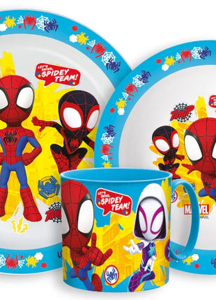 Pókember Spidey étkészlet, micro műanyag szett bögrével 265 ml