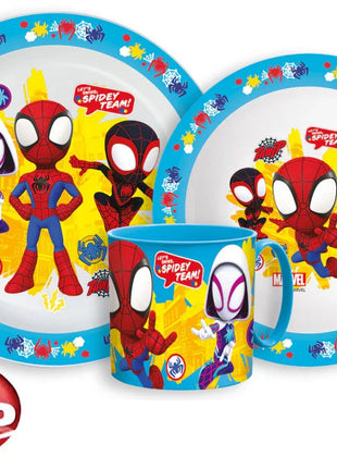 Pókember Spidey étkészlet, micro műanyag szett bögrével 265 ml