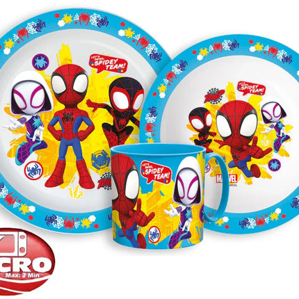 Pókember Spidey étkészlet, micro műanyag szett bögrével 265 ml