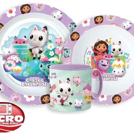 Gabi babaháza Wonderland étkészlet, micro műanyag szett bögrével 265 ml