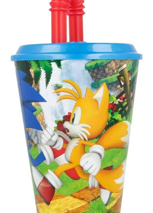 Sonic a sündisznó Speedy szívószálas pohár, műanyag 430 ml
