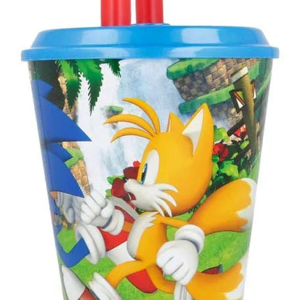 Sonic a sündisznó Speedy szívószálas pohár, műanyag 430 ml