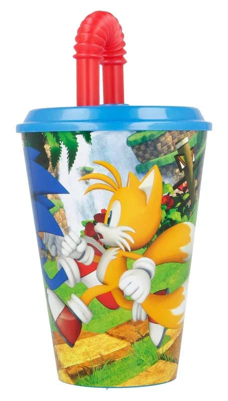 Sonic a sündisznó Speedy szívószálas pohár, műanyag 430 ml