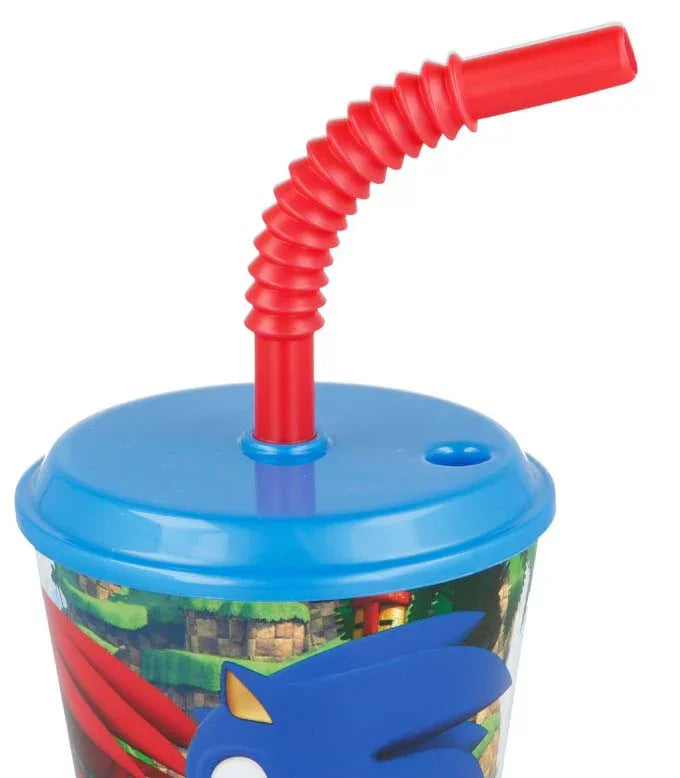 Sonic a sündisznó Speedy szívószálas pohár, műanyag 430 ml