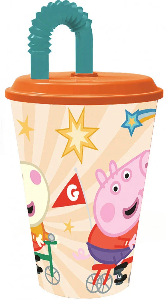Peppa malac Kindness szívószálas pohár, műanyag 430 ml