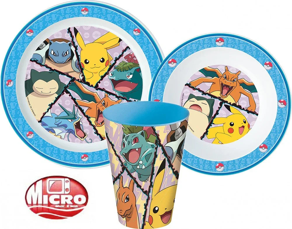 Pokémon étkészlet, micro műanyag szett