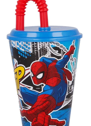 Pókember Streets szívószálas pohár, műanyag 430 ml