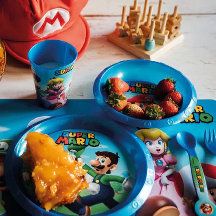 Super Mario Mushroom Kingdom étkészlet, műanyag szett