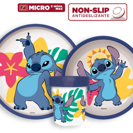Disney Lilo és Stitch Palms csúszásmentes étkészlet, micro műanyag szett