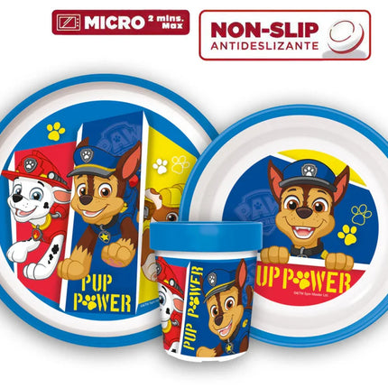 Mancs Őrjárat Pup Power csúszásmentes étkészlet, micro műanyag szett
